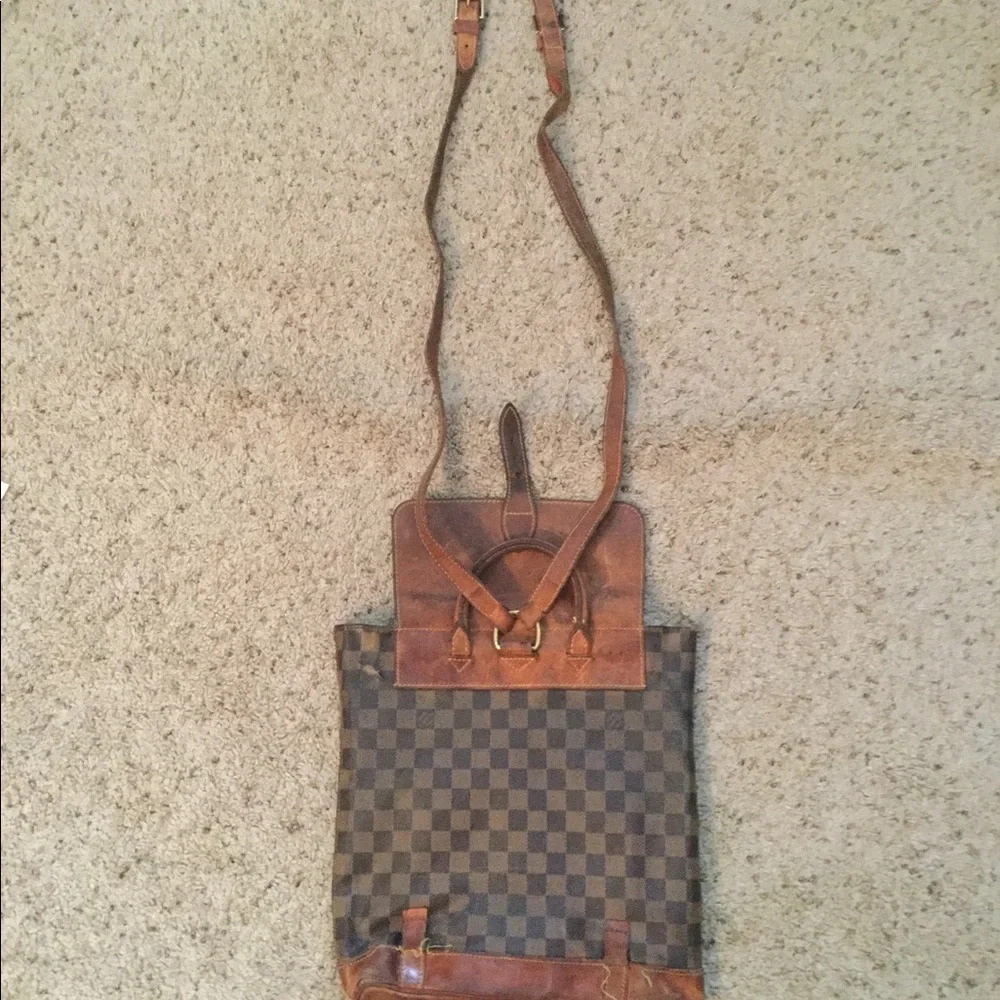 Louis Vuitton Damier Centenaire Vintage Leather Backpack Purse Bag Handbag Y2K - Picture 8 of 14